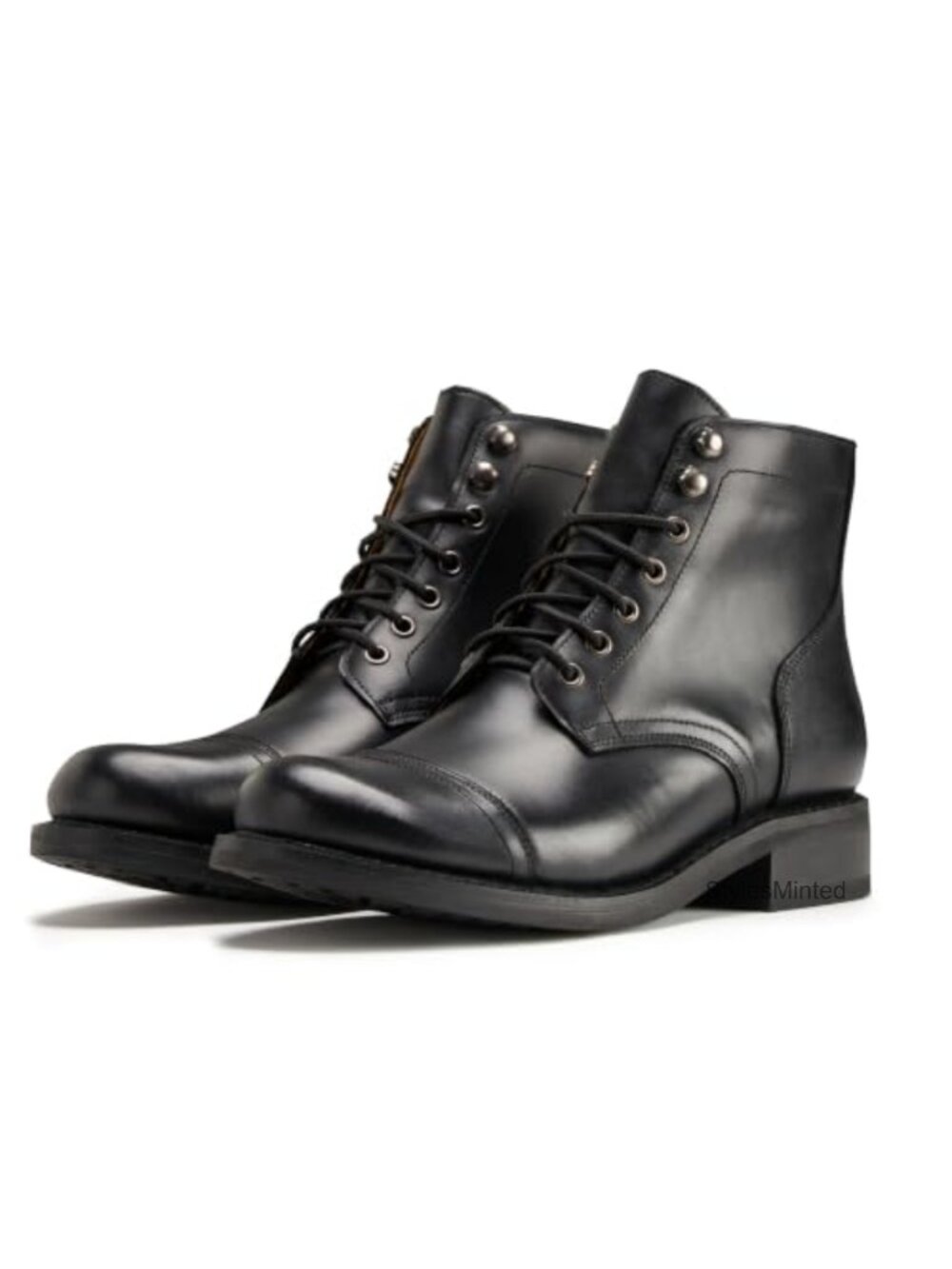 Genuine Leather Cap Toe Oxford Ankle Dress Boots Lace Up
